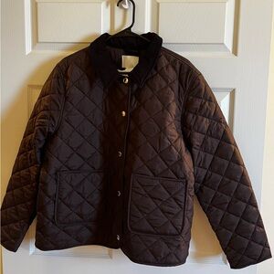 NWT Quilted Jacket With Corduroy Collar